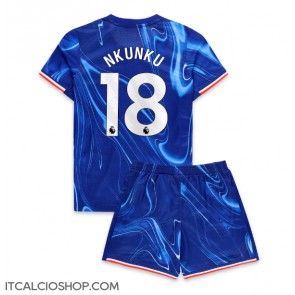 Chelsea Christopher Nkunku #18 Prima Maglia Bambino 2024-25 Manica Corta (+ Pantaloni corti)